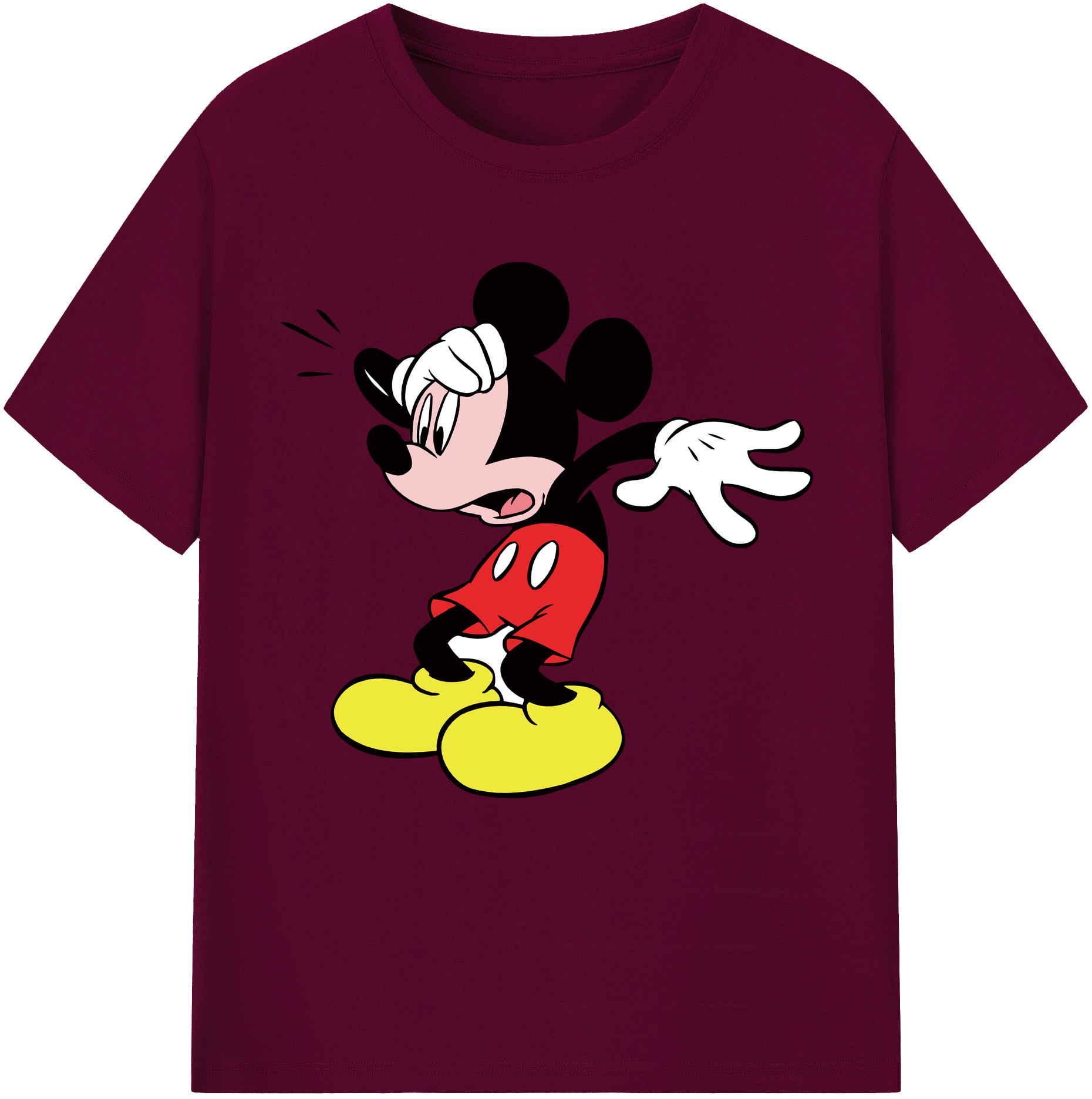 （画像用） ミッキーマウス Mickey Mouse レディースカジュアルプリントTシャツ（綿100％）